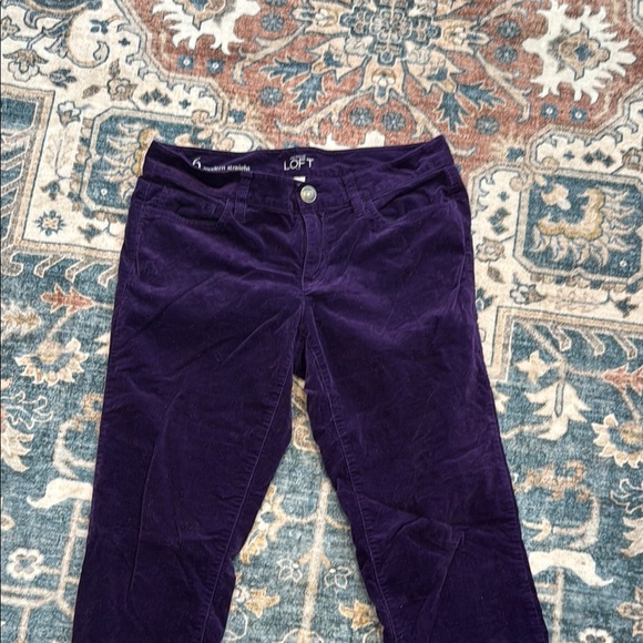 LOFT 6 Modern Straight Deep Purple Velvet Trousers - Picture 2 of 8